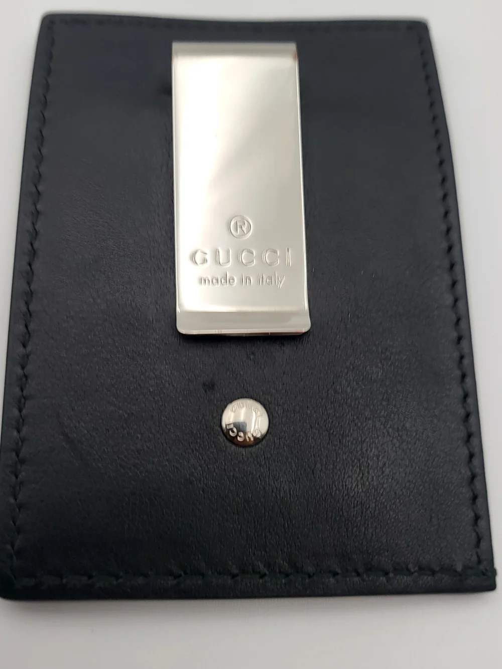 Gucci GG Marmont Leather Card Holder With Money Clip, Authentic..